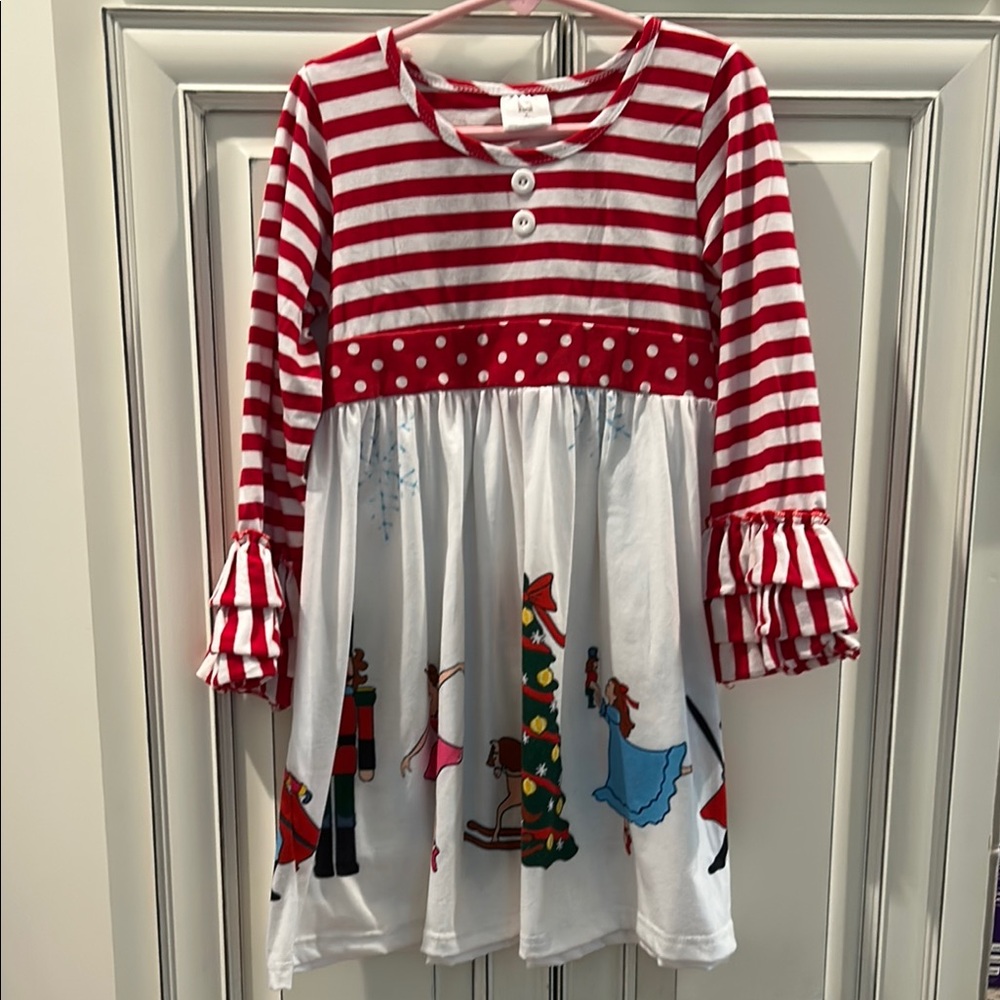 Red and White Striped Holiday Dress